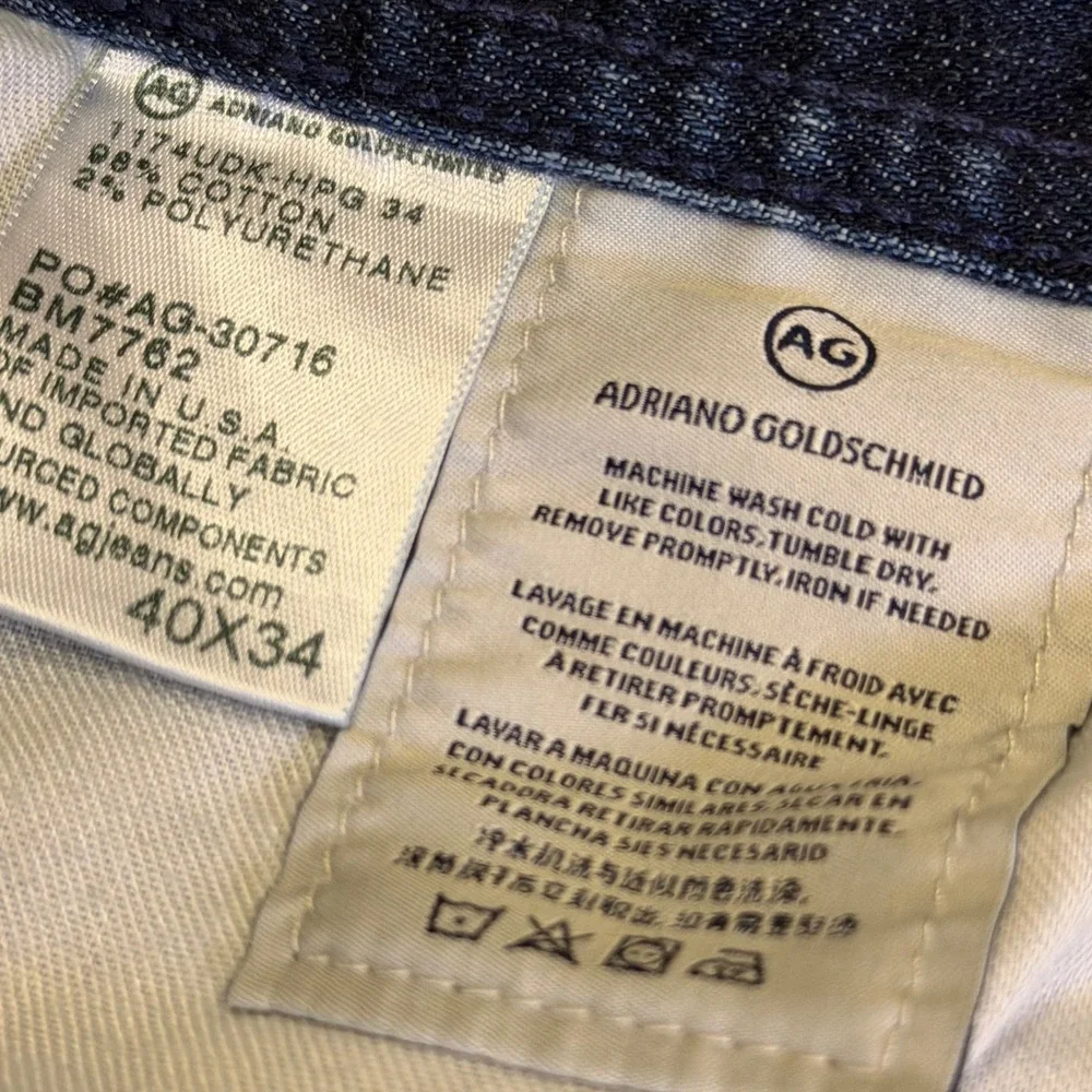 AG Adriano Goldschmied The Graduate Tailored Leg Dark Jeans 40x34 1174UDK-HPG